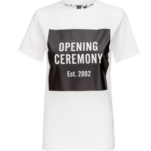 Opening Ceremony White T-shirt with Black Box XS